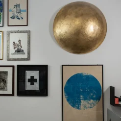 Romeo Design Scudo Scultura decorativa in vetro resina e foglia oro