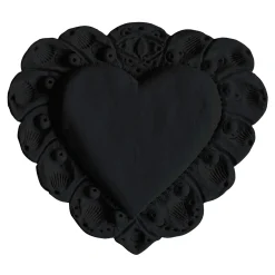 Amelia Corvino Scultura Da Parete Milagros Cuore Sacro In Gesso Nero