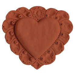 Amelia Corvino Scultura Da Parete Milagros Cuore Sacro In Gesso Terracotta