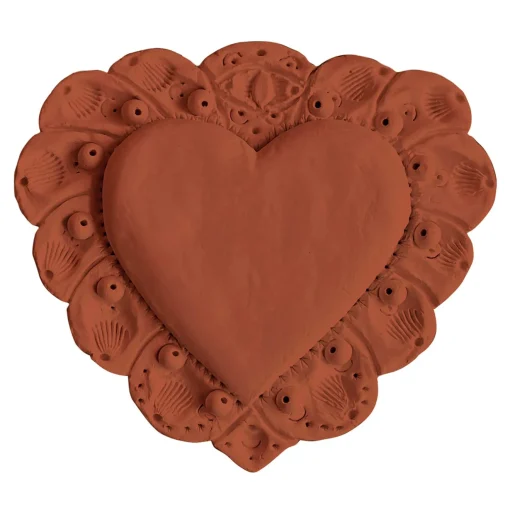 Amelia Corvino Scultura Da Parete Milagros Cuore Sacro In Gesso Terracotta