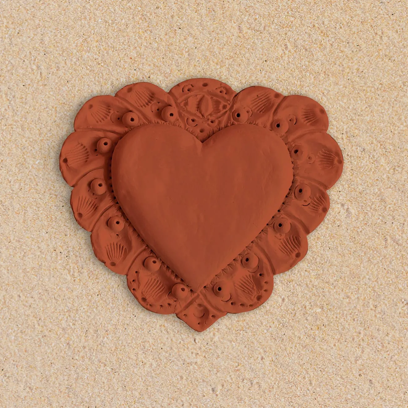 Amelia Corvino Scultura Da Parete Milagros Cuore Sacro In Gesso Terracotta