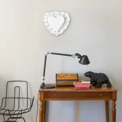 Amelia Corvino Scultura Da Parete Milagros Cuore Sacro In Gesso Bianco