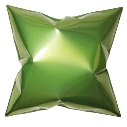 BAU Design Scultura da parete quadrata a forma di cuscino verde