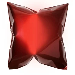 BAU Design Scultura da parete quadrata a forma di cuscino rosso #2