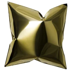 BAU Design Scultura da parete quadrata a forma di cuscino d'oro