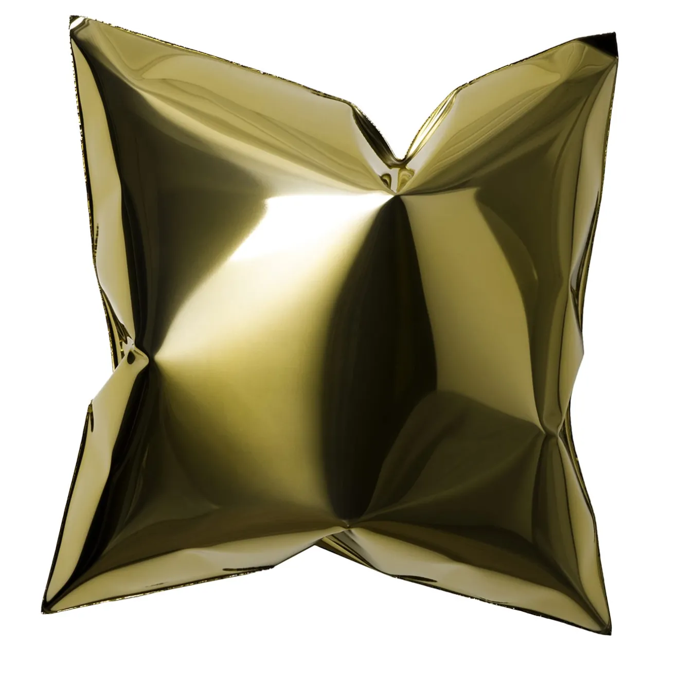 BAU Design Scultura da parete quadrata a forma di cuscino d'oro