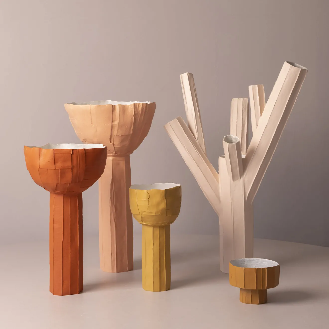 Paola Paronetto Scultura Decorativa Bosco Corteccia E8/Salmone