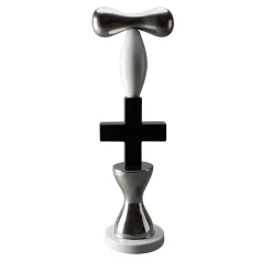 Bitossi Ceramiche Scultura Decorativa Totem Nera Bianca e Platino di Karim Rashid