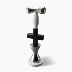 Bitossi Ceramiche Scultura Decorativa Totem Nera Bianca e Platino di Karim Rashid