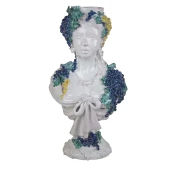 Alessandro Iudici Scultura di busto in ceramica autunnale