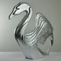 PB Studio Artigiano Scultura di cigno d'argento
