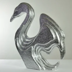 PB Studio Artigiano Scultura di cigno d'argento