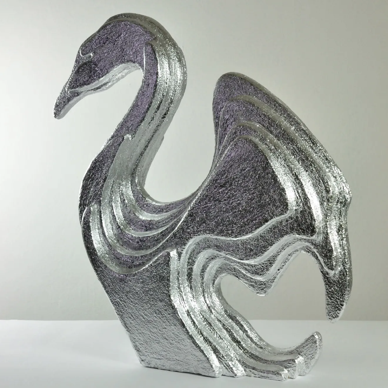 PB Studio Artigiano Scultura di cigno d'argento