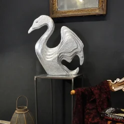 PB Studio Artigiano Scultura di cigno d'argento