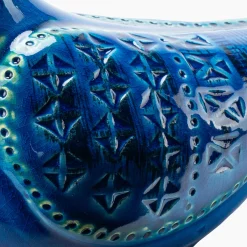 Bitossi Ceramiche Scultura di colomba blu di Aldo Londi