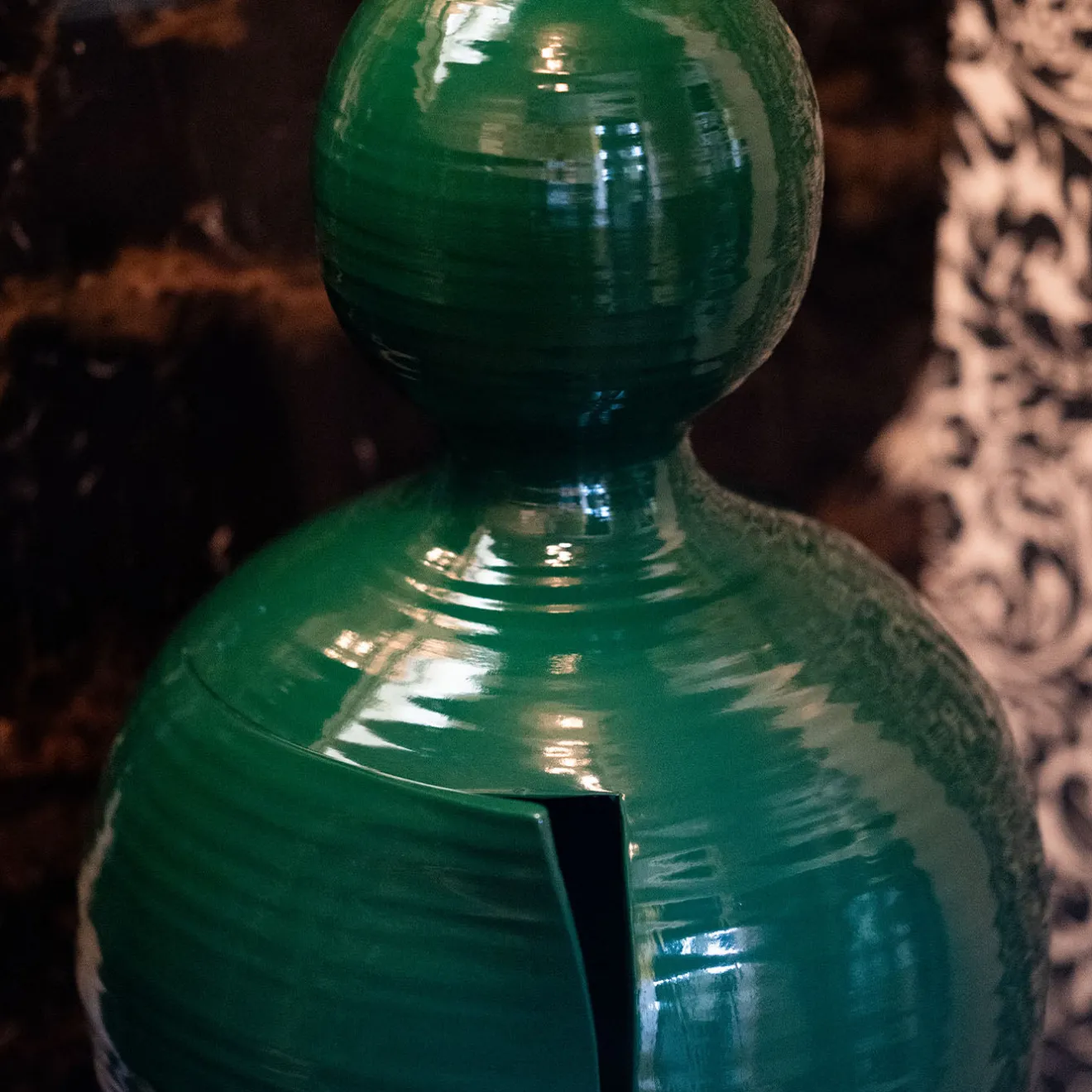 SANTOPECCATORE scultura Do in Ceramica Verde