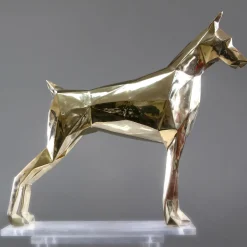 Fonderia Artistica Ruocco Scultura Doberman in bronzo spazzolato