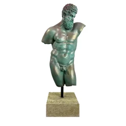 Fonderia Artistica Ruocco Scultura Ercole Farnese Frammento in bronzo con patina verde