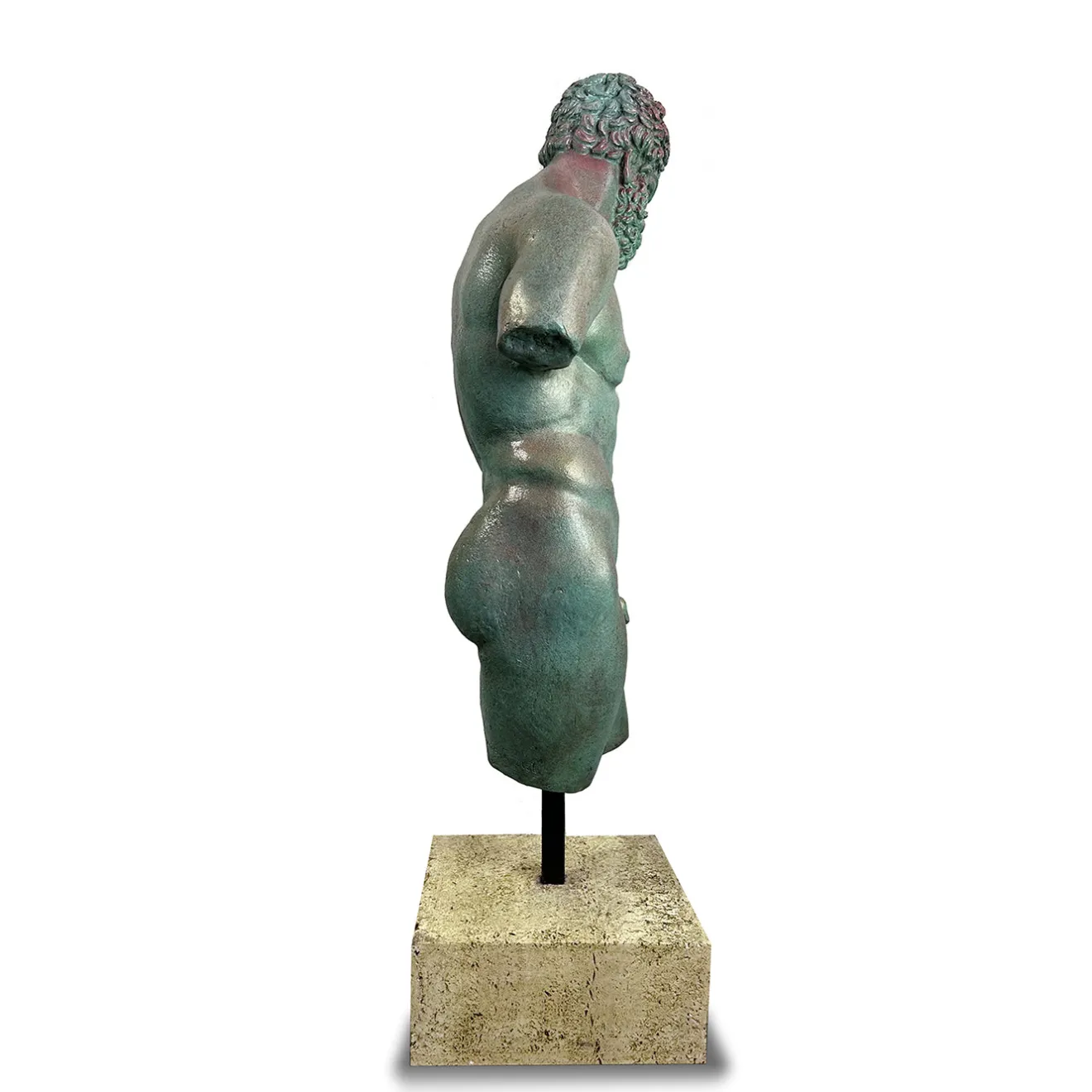 Fonderia Artistica Ruocco Scultura Ercole Farnese Frammento in bronzo con patina verde