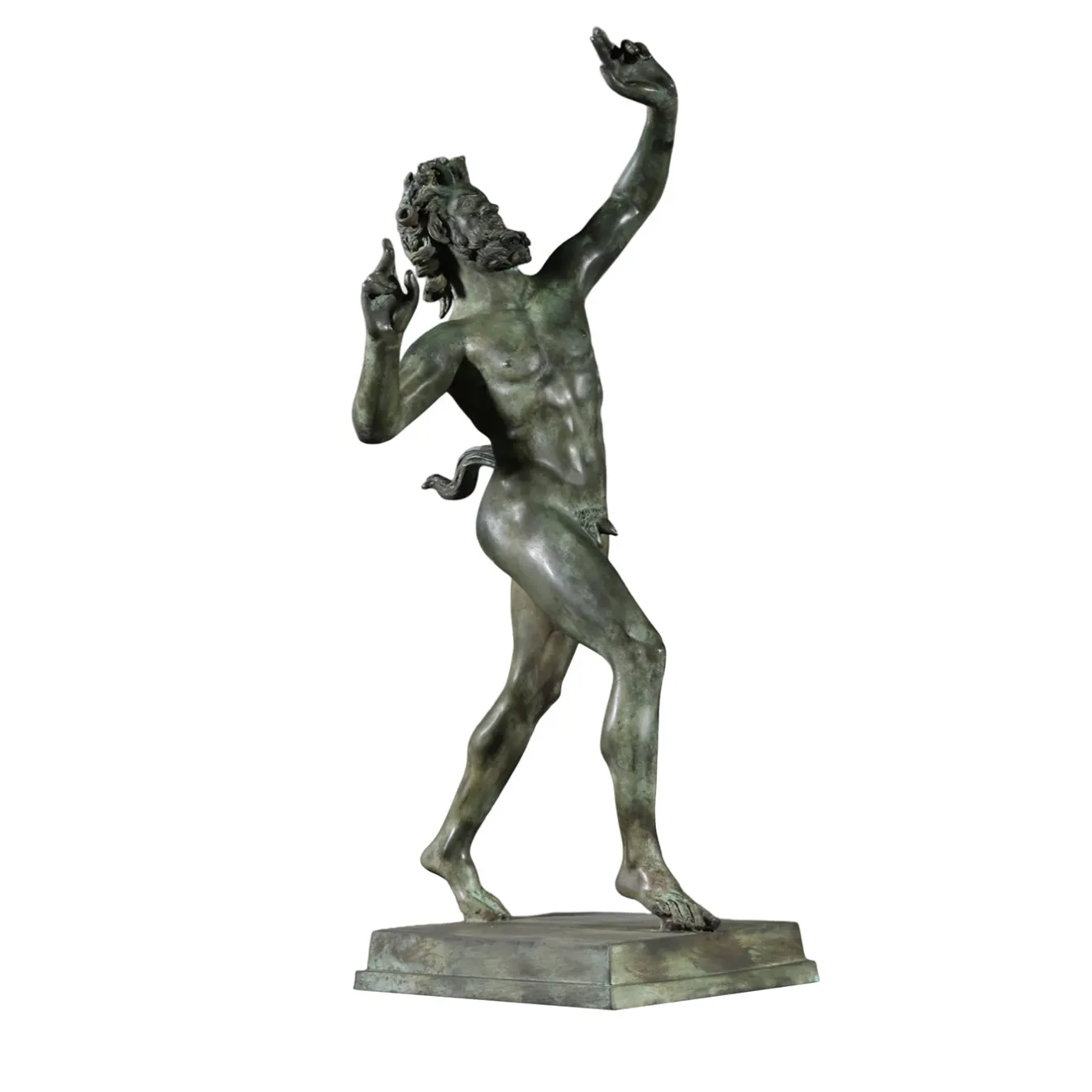 Fonderia Artistica Ruocco Scultura Fauno danzante in bronzo patinato verde
