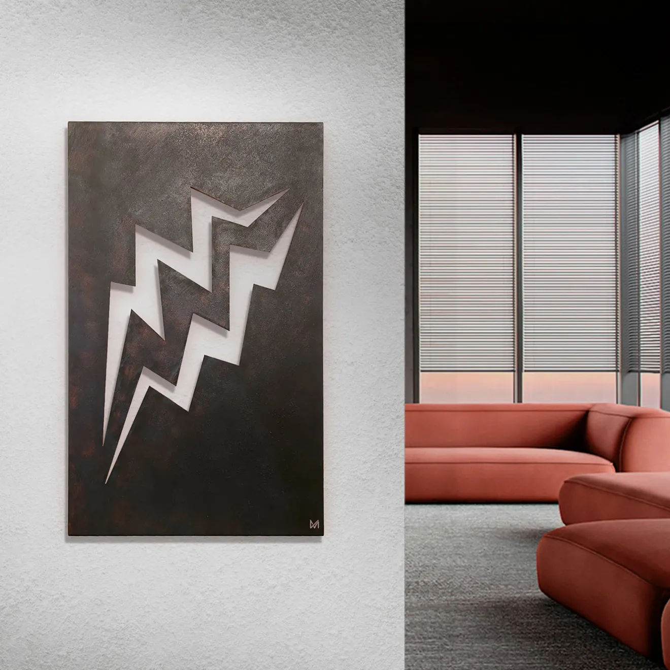 Marzia Boaglio Scultura in alluminio Fulmini Burn