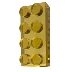 Ghirò Studio Scultura in cristallo giallo Brick realizzata a mano