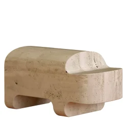 Monitillo 1980 Scultura in Marmo Beige Safari Ippopotamo di Matteo Ragni
