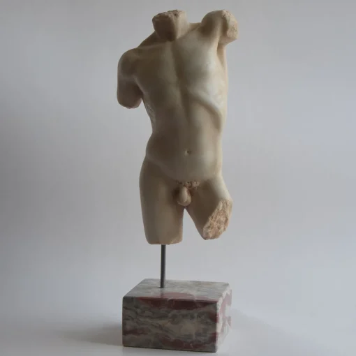 Todini Sculture Scultura in marmo di Carrara Torso di Marte con base