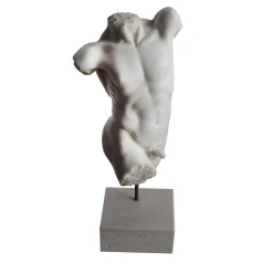 Todini Sculture Scultura in marmo di Carrara torso di satiro con base