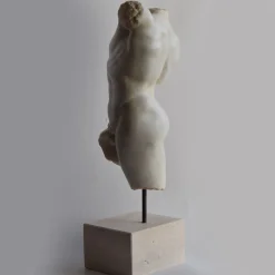 Todini Sculture Scultura in marmo di Carrara torso di satiro con base