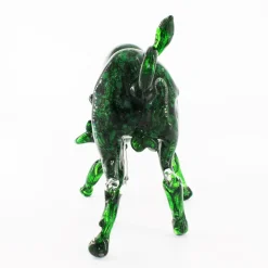 Madeforsoul Scultura in vetro di Murano con toro verde