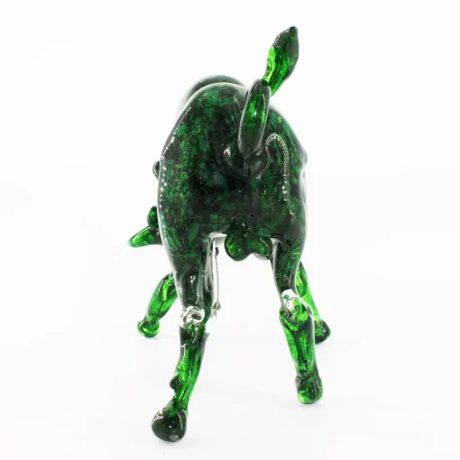Madeforsoul Scultura in vetro di Murano con toro verde