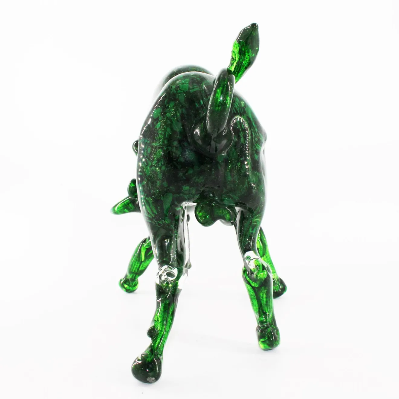 Madeforsoul Scultura in vetro di Murano con toro verde