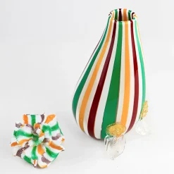 Venice Factory Scultura in vetro veneziano Strambotto con fiore di Eliana Gerotto