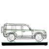 Profilo Scultura Land Rover in filo metallico