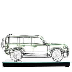 Profilo Scultura Land Rover in filo metallico