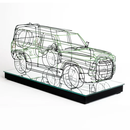 Profilo Scultura Land Rover in filo metallico