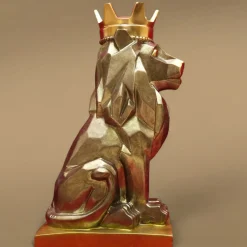 Fonderia Artistica Ruocco Scultura <leone stilizzato seduto in ottone