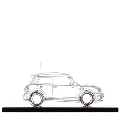 Profilo Scultura Mini Cooper in filo metallico