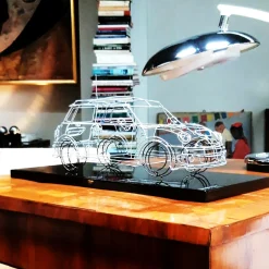 Profilo Scultura Mini Cooper in filo metallico