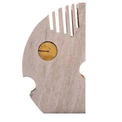 Espidesign by Paola Speranza Scultura Moon Double Face in Travertino Romano e Persiano