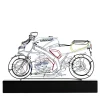 Profilo Scultura Moto da corsa in filo metallico