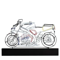 Profilo Scultura Moto da corsa in filo metallico