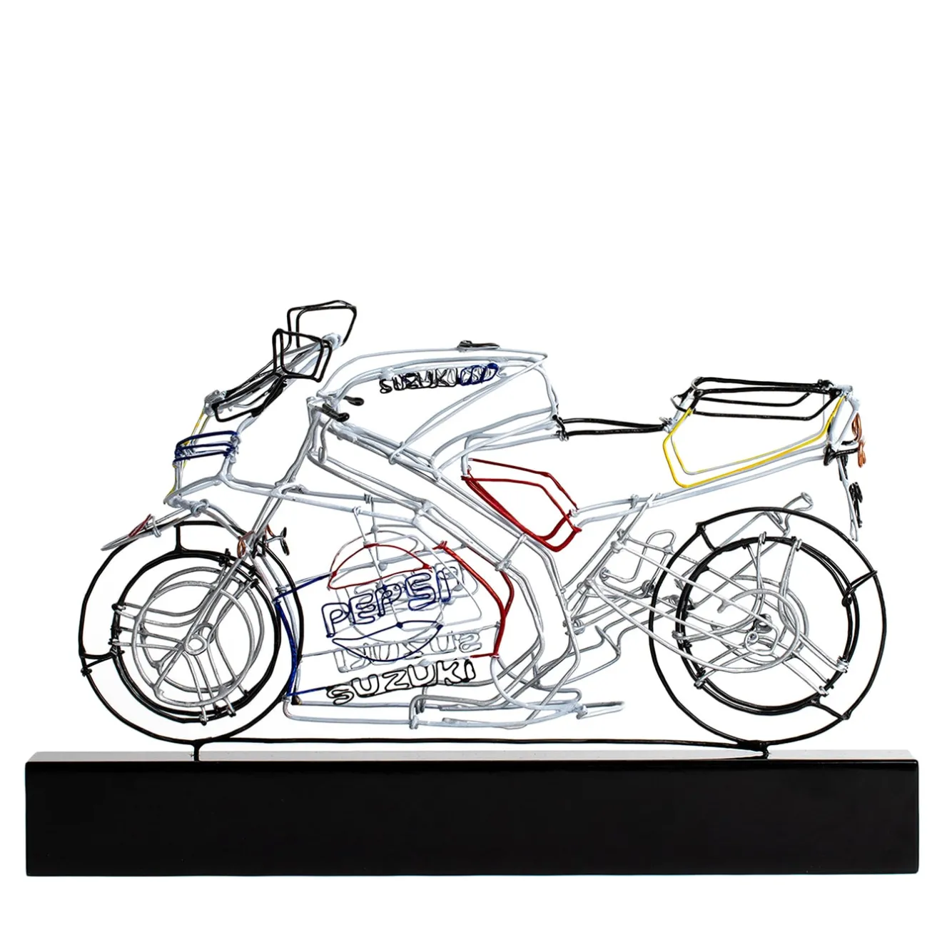 Profilo Scultura Moto da corsa in filo metallico