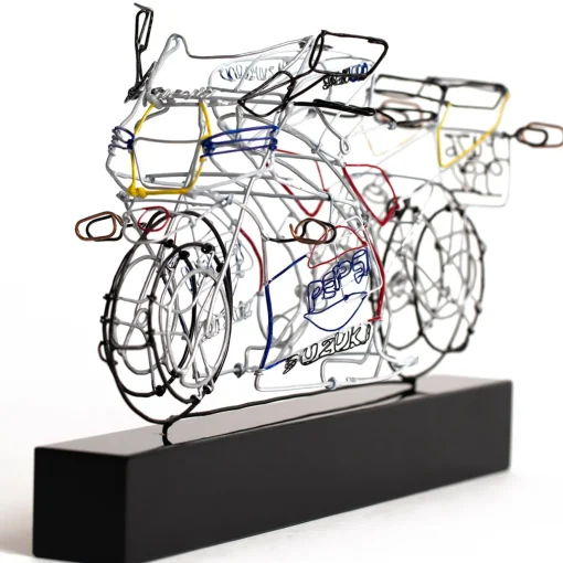 Profilo Scultura Moto da corsa in filo metallico