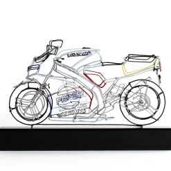 Profilo Scultura Moto da corsa in filo metallico