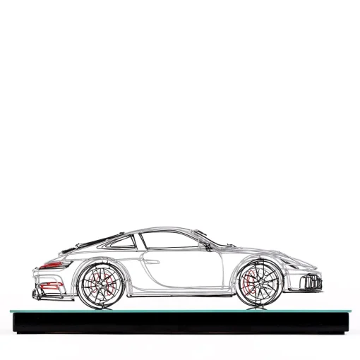 Profilo Scultura Porsche in filo metallico