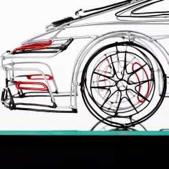 Profilo Scultura Porsche in filo metallico