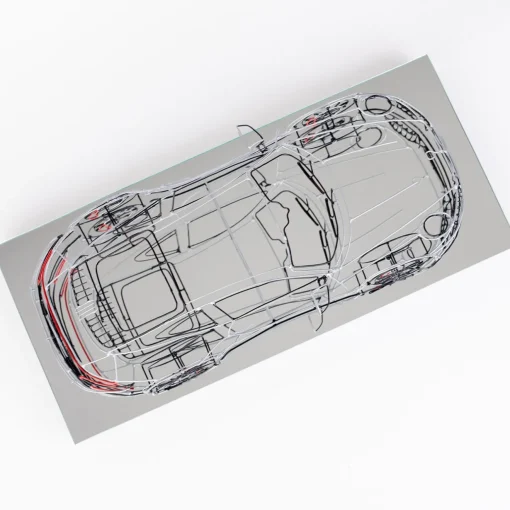 Profilo Scultura Porsche in filo metallico