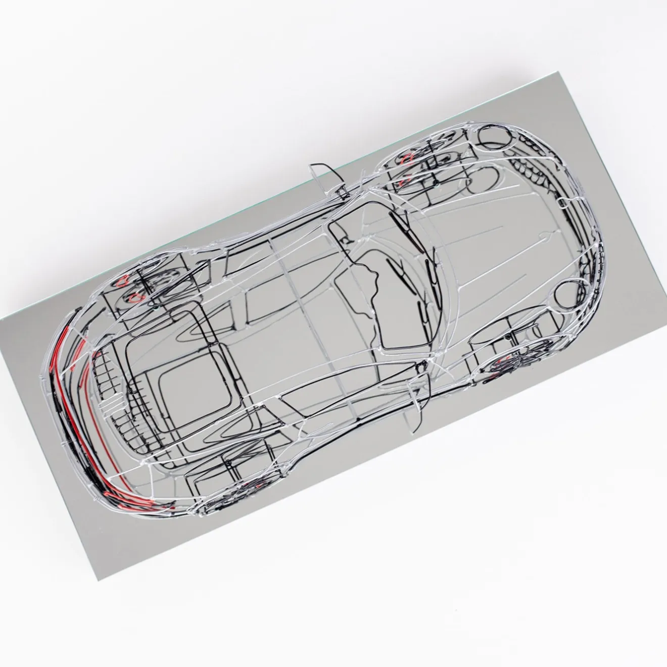 Profilo Scultura Porsche in filo metallico